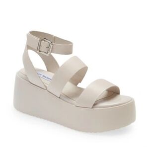 Steve Madden Women's Cream Platform Sandals NIB